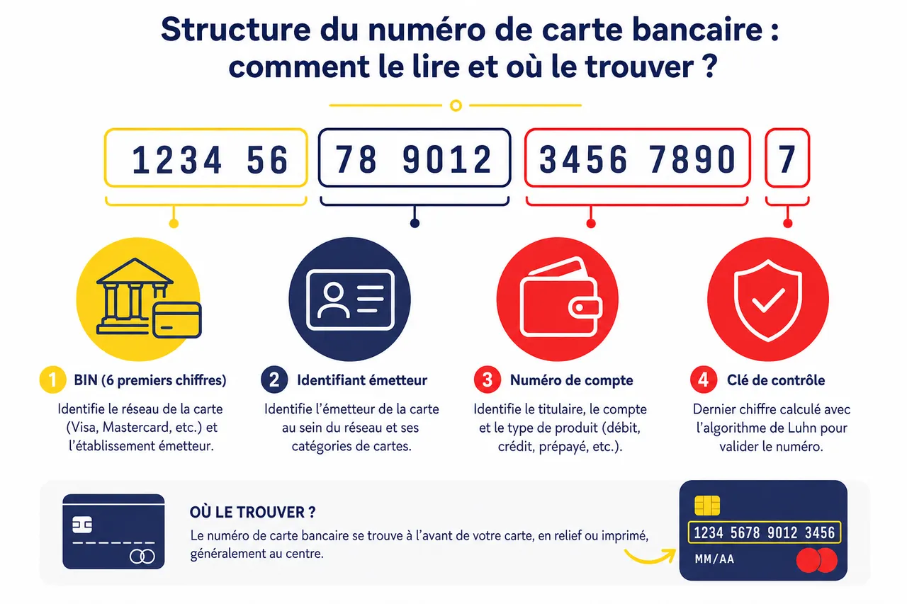 Numéro de carte bancaire, où il se trouve et pourquoi il ne faut jamais le partager? , Structure du numéro de carte bancaire: comment le lire et où le trouver?