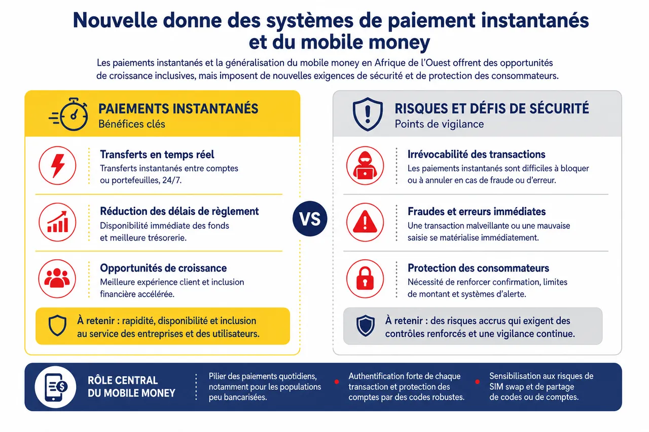 Sécurité des paiements en ligne en Afrique de l’Ouest, quelles pratiques adopter quand on encaisse des clients à distance? , Nouvelle donne des systèmes de paiement instantanés et du mobile money