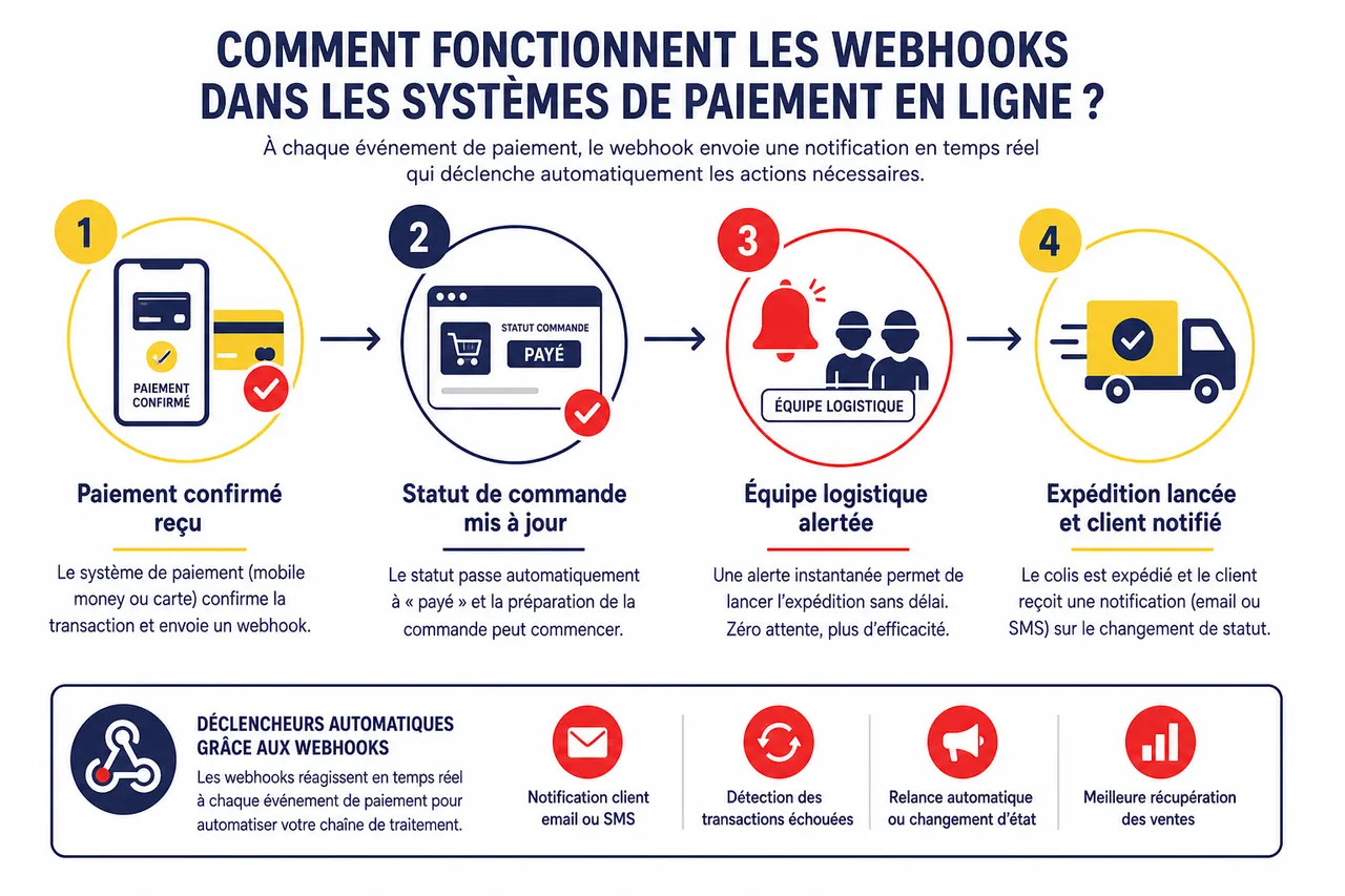 Webhooks de paiement, comment les utiliser pour automatiser la gestion des encaissements au quotidien? , Comment fonctionnent les webhooks dans les systèmes de paiement en ligne?