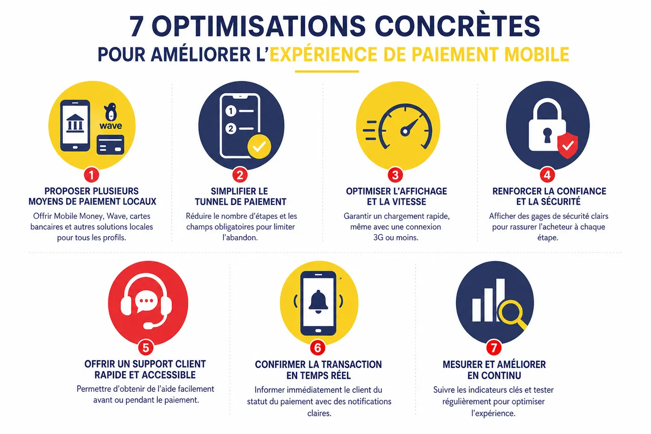 Expérience de paiement sur mobile, 7 optimisations concrètes pour un site e‑commerce africain , 7 optimisations concrètes pour améliorer l’expérience de paiement mobile