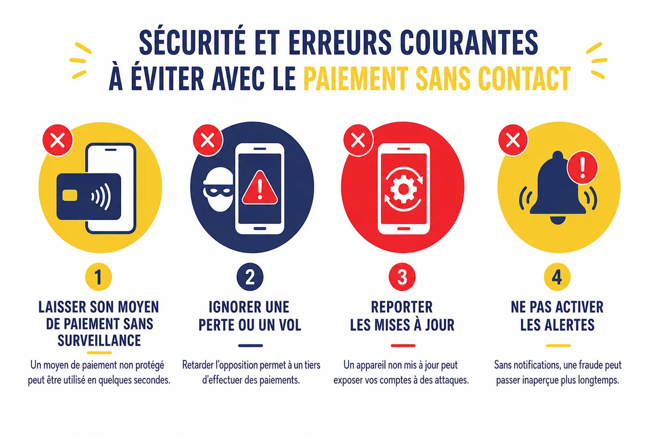 Les erreurs courantes à éviter lors de l’utilisation du paiement sans contact , Sécurité et erreurs courantes à éviter avec le paiement sans contact