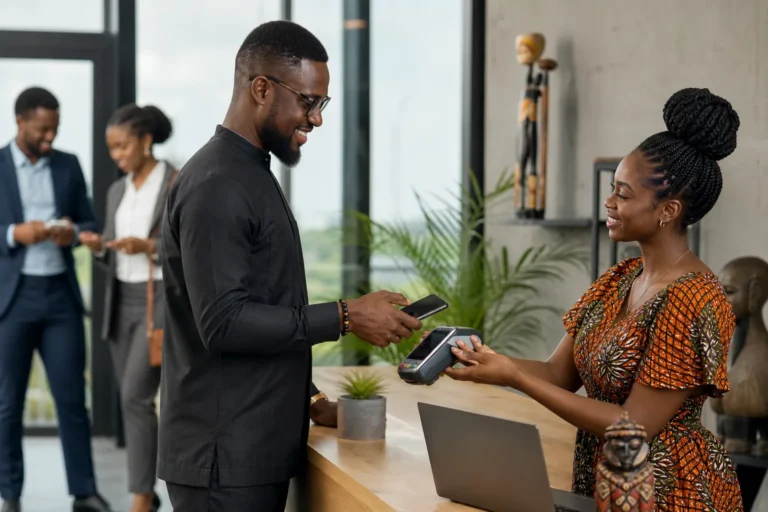 Paiement sans contact avec smartphone et carte bancaire moderne