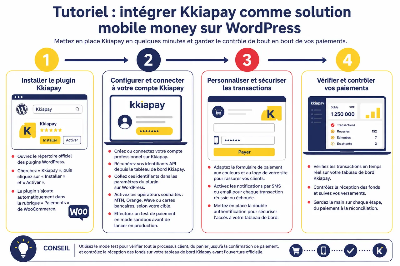Comment intégrer le mobile money sur un site WordPress en Afrique , Tutoriel: intégrer Kkiapay comme solution mobile money sur WordPress