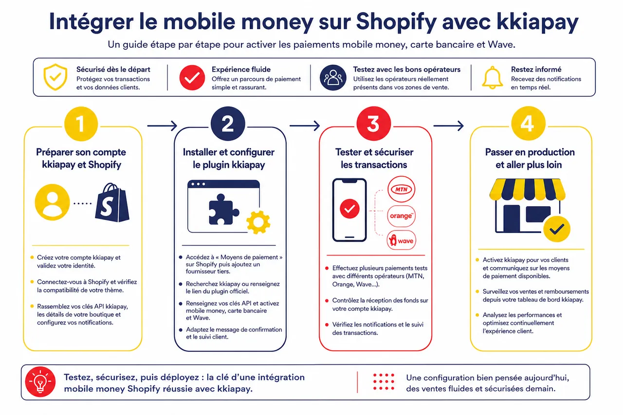 Shopify et mobile money: quelles solutions pour vendre en Afrique de l'Ouest? , Guide étape par étape: intégrer le mobile money sur Shopify avec kkiapay