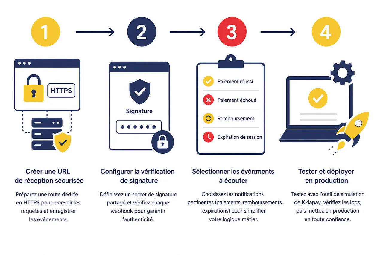 Webhooks de paiement: comment éviter les erreurs en 2026 , Fonctionnement et intégration d’un webhook de paiement avec kkiapay