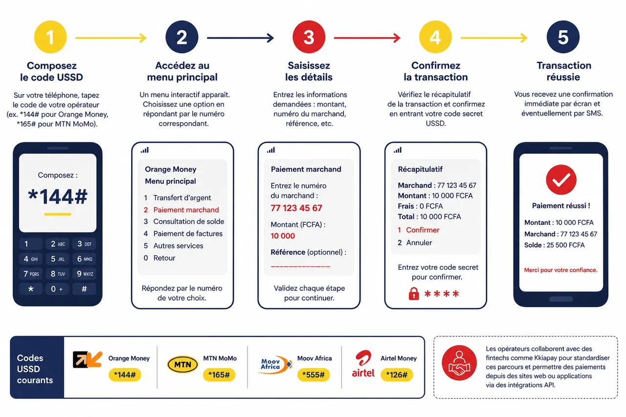 Paiement par USSD: encaisser vos clients sans smartphone ni connexion internet , Comment fonctionne le paiement mobile via USSD?