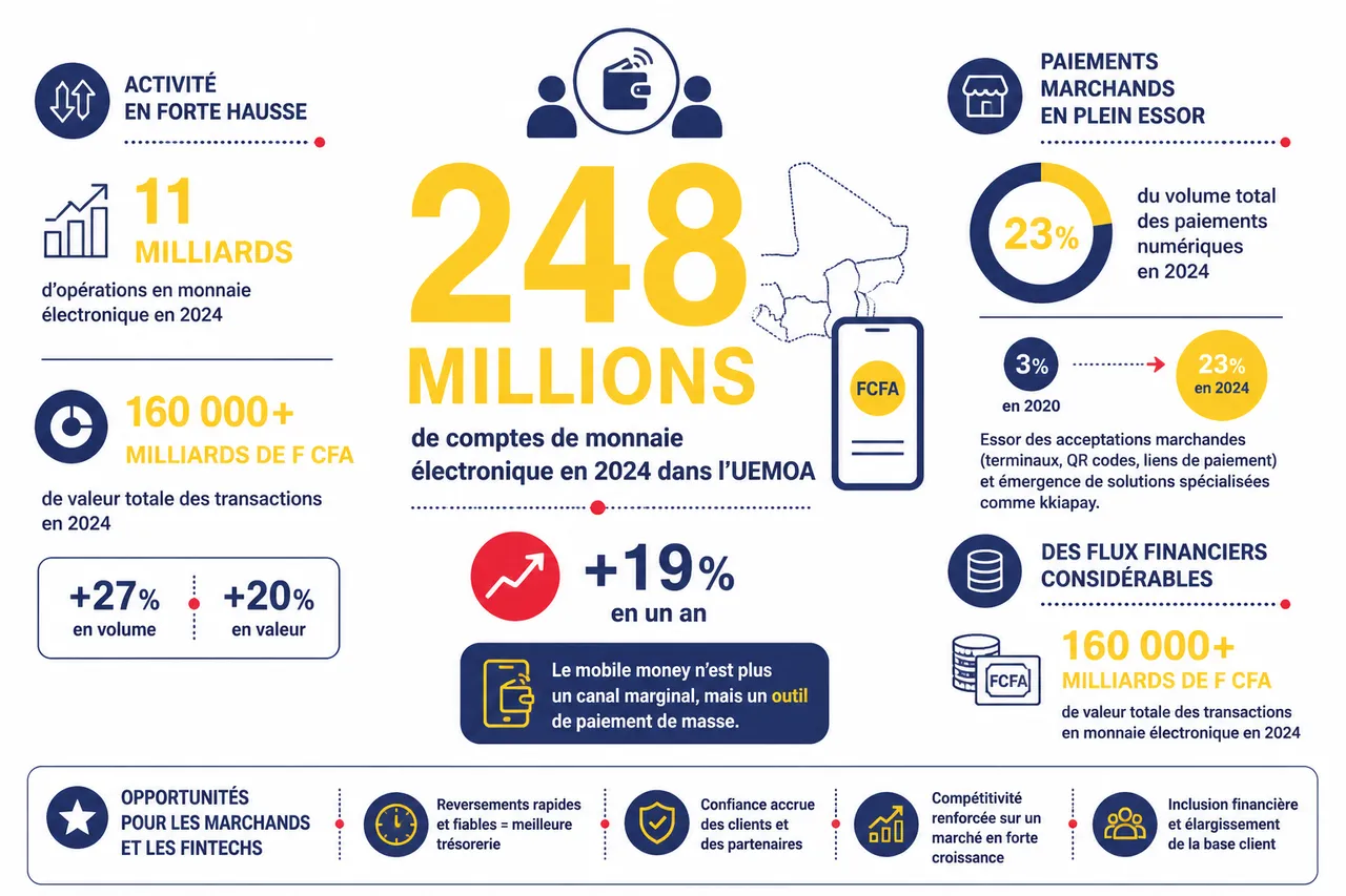 Reversement immédiat sur compte mobile money: quand et comment récupérer votre argent , Reversement mobile money marchand: chiffres clés et opportunités en Afrique de l’Ouest