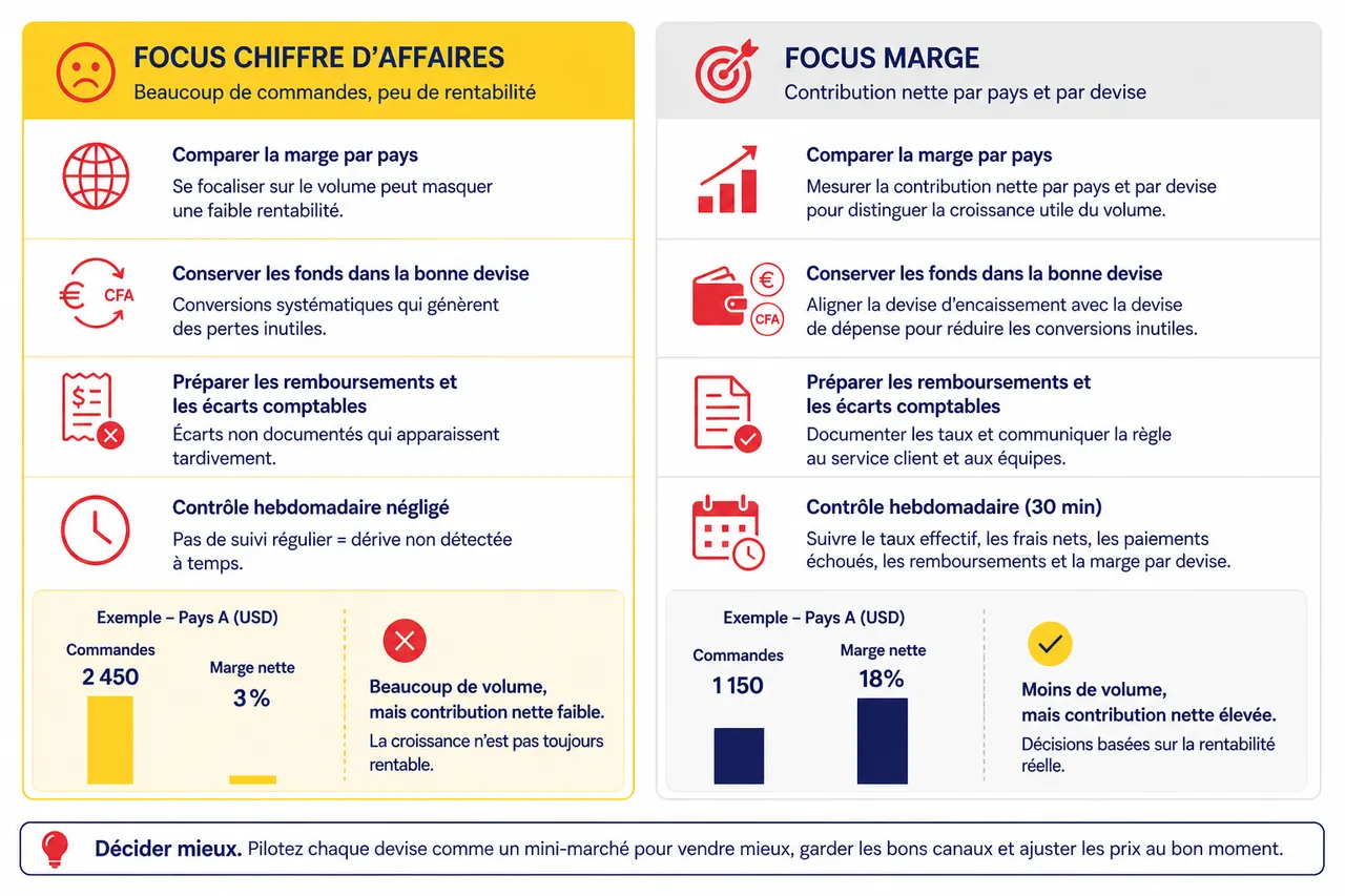Encaisser dans plusieurs devises depuis l’afrique comment gérer les conversions sans perdre en marge? , Transformer les données de paiement en décisions de marge