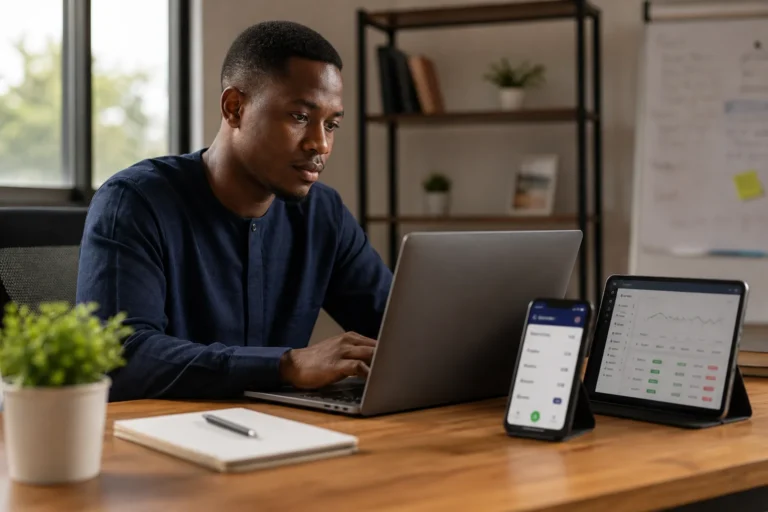 Marchand utilisant Mobile Money avec précautions financières efficaces
